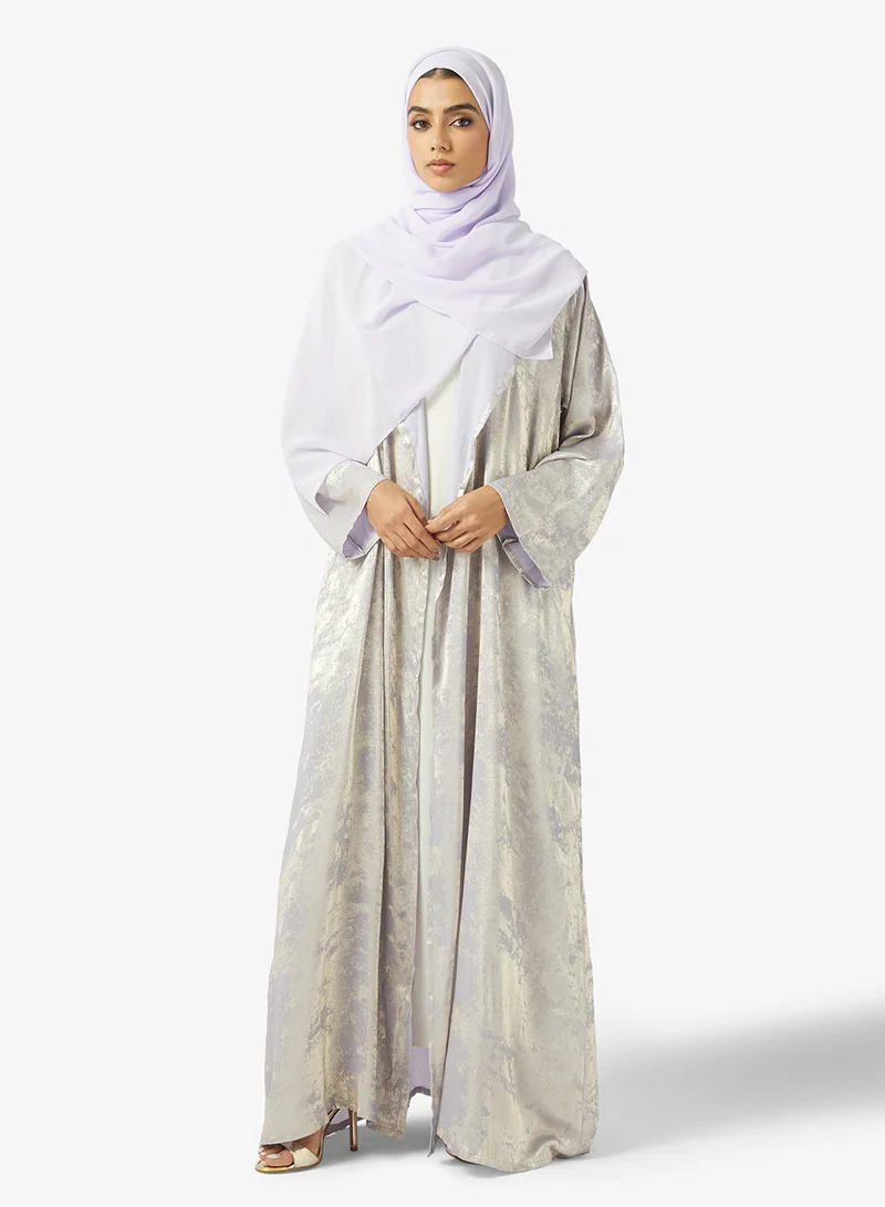Khizana Shimmer Open Front Abaya